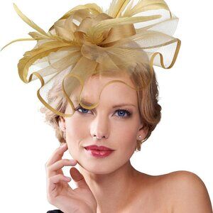 Fascinators Hat Women Mesh Feathers Flower Headwear for Tea Party Derby Weddings